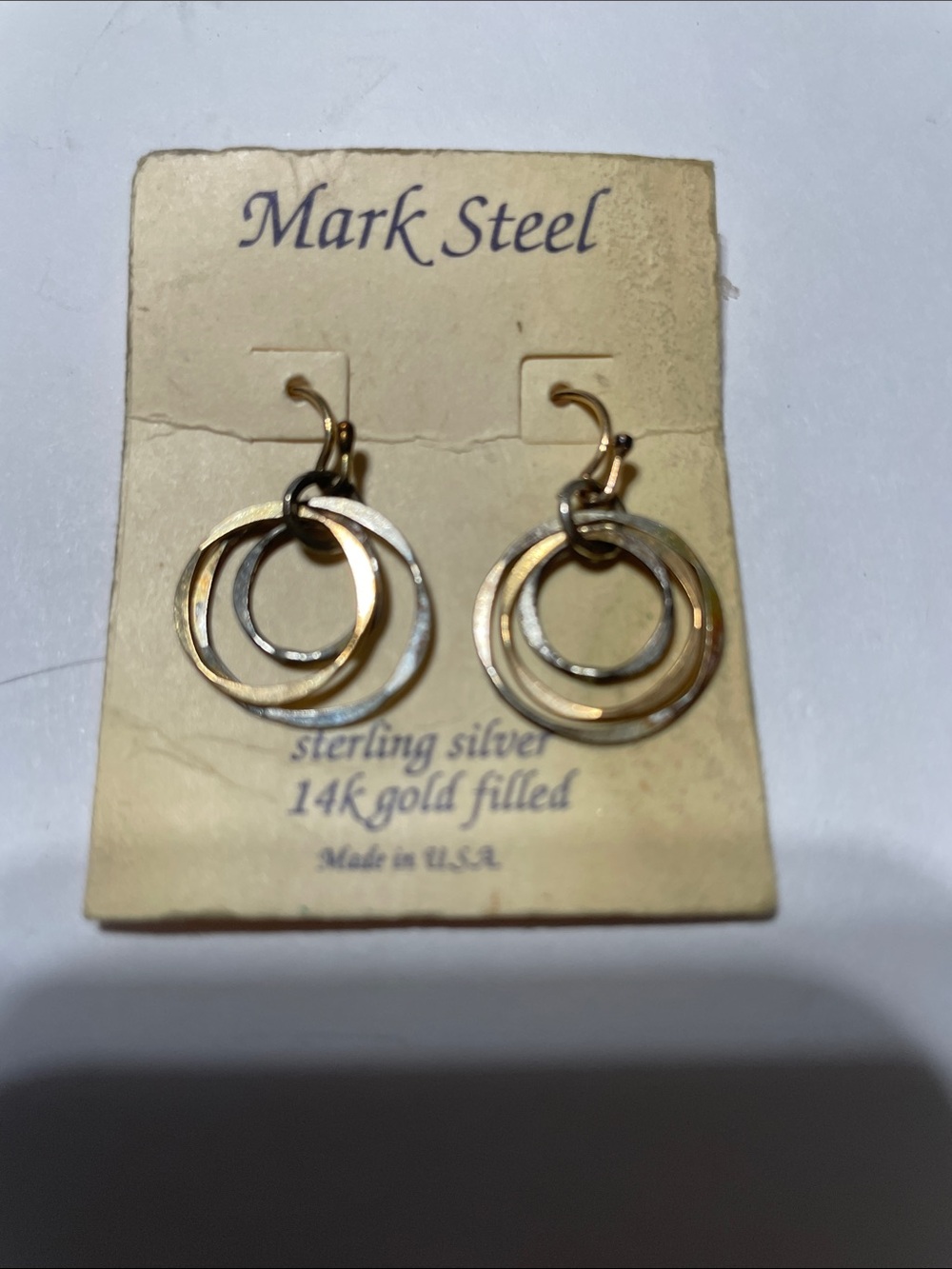 Sterling Silver 925 / 14k gold Interlocking Hoop Earrings.  7/2/6.  eBay- $31